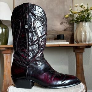 Montana Black Cherry Cowboy Boots